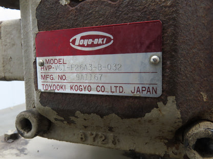 Toyo-Oki HVP-VC1-F26A3-B Hydraulic Power Unit 8 Gal 6 GPM 1000 PSI 1Hp 220V 3PH