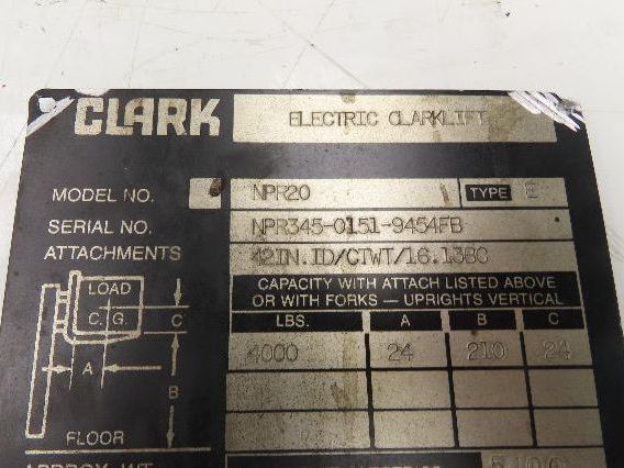 Clark 2795630 Traction Motor 36VDC From NPR20 Reach Truck Forklift