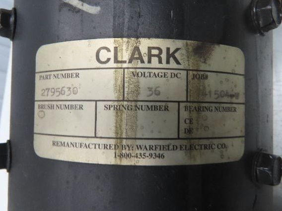 Clark 2795630 Traction Motor 36VDC From NPR20 Reach Truck Forklift