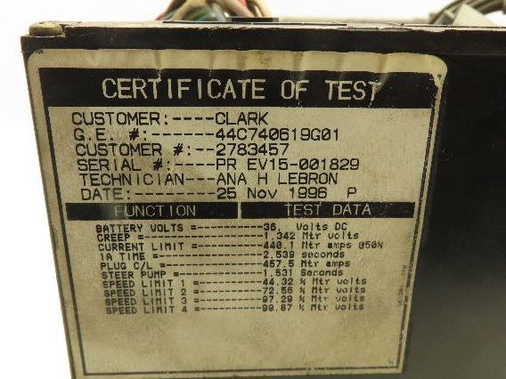 Clark 2783457 Electronics Fuse Contactor Capacitor NPR20 Reach Truck Forklift