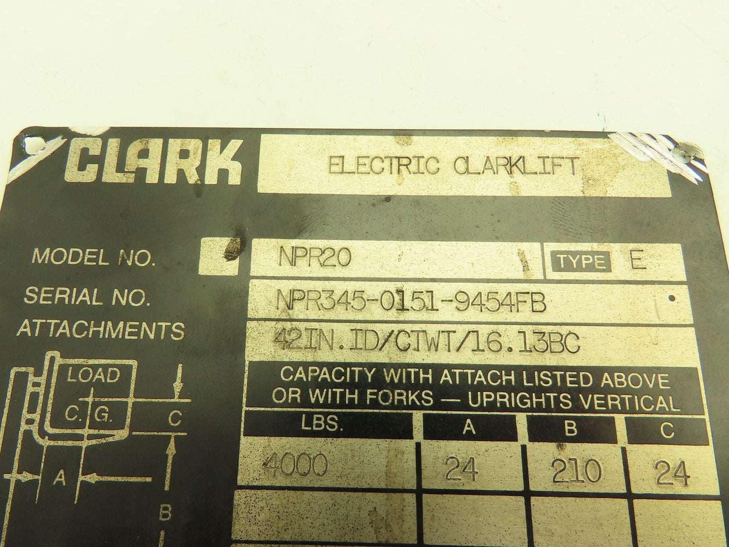 Clark 41 6 Steer Crank Handle Panel Hour Meter Key NPR20 Reach Truck Forklift