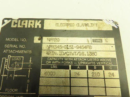 Clark CD476A | 1612-BQ | 1612-1R Hydraulic Actuator NPR20 Reach Truck Forklift