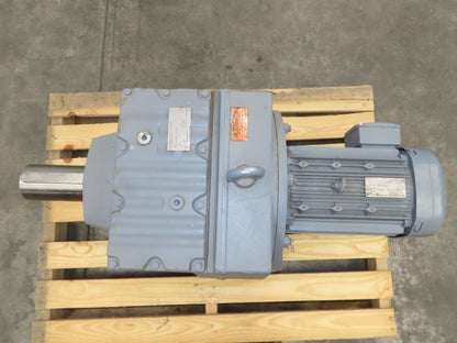 Sew-Eurodrive R137DRE132M4 Helical Gearmotor 222.6:1 Inline Reducer 7.5Hp 480V