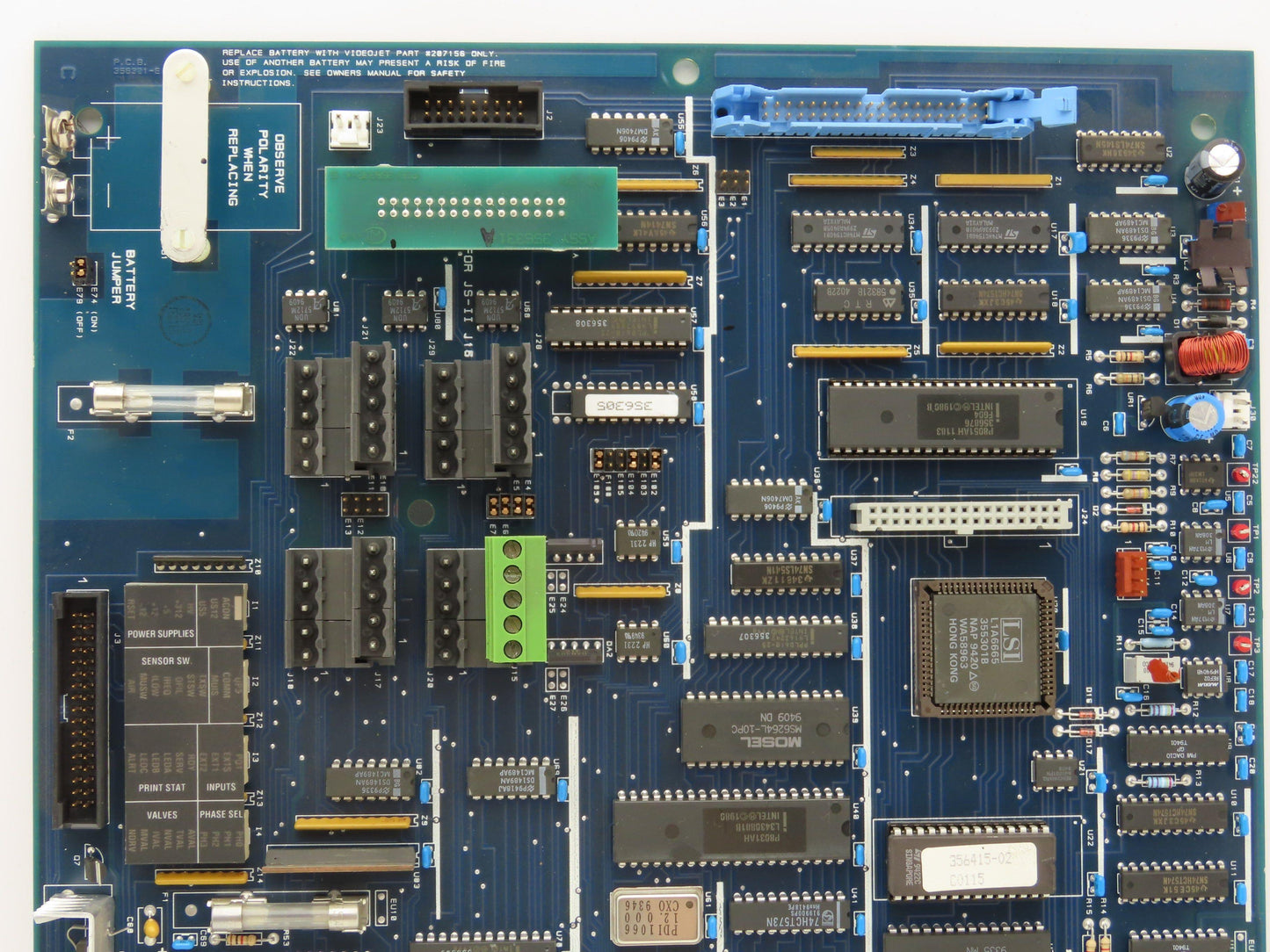 VideoJet 356400-15 | 356301-E | 356300-J2 Motherboard Mainboard PCB *No 9V Batt*