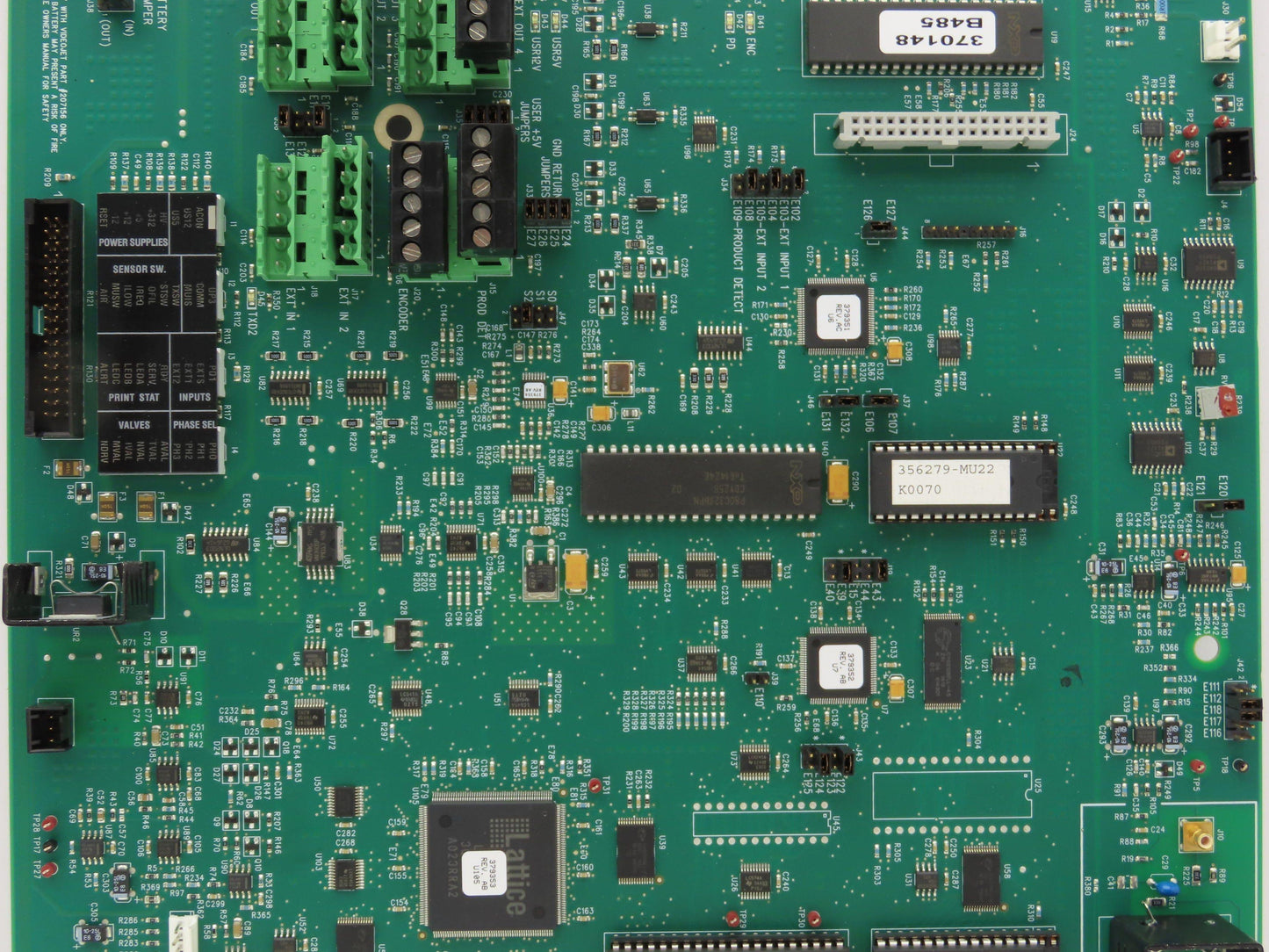 VideoJet 379400-140 Excel Ink Jet Control Panel Motherboard PCB *No 9V Battery*