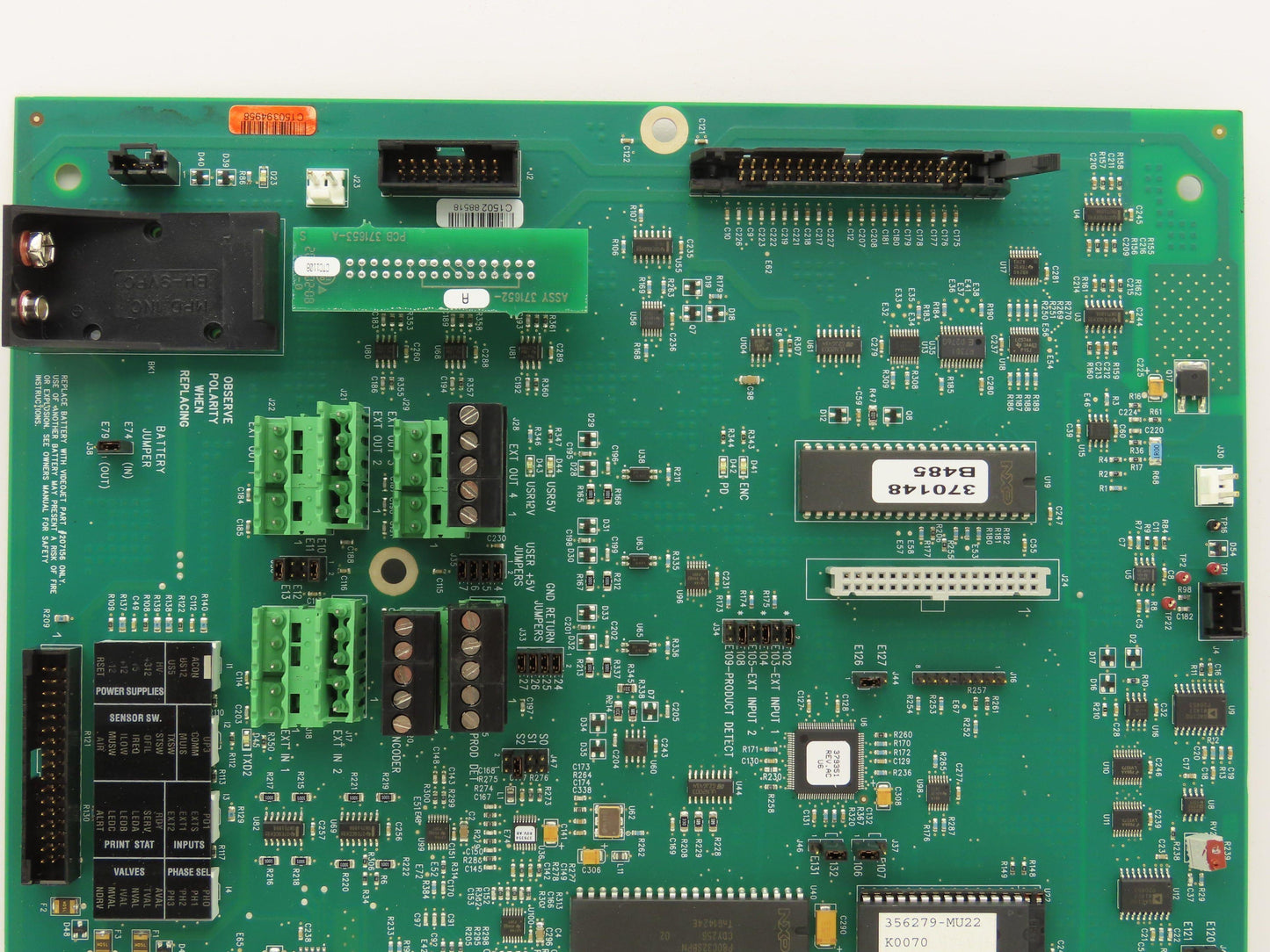 VideoJet 379400-140 Excel Ink Jet Control Panel Motherboard PCB *No 9V Battery*