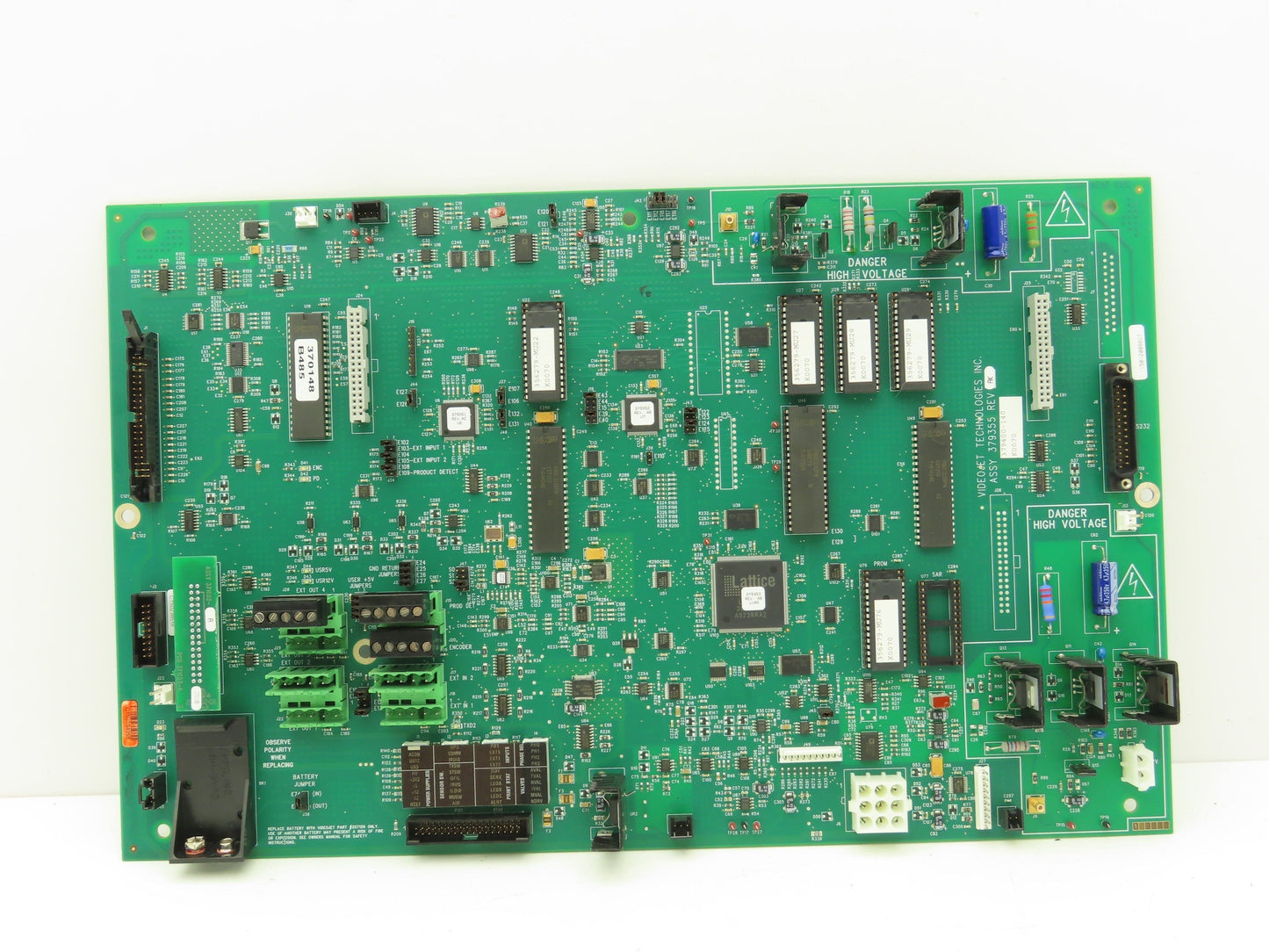 VideoJet 379400-140 Excel Ink Jet Control Panel Motherboard PCB *No 9V Battery*