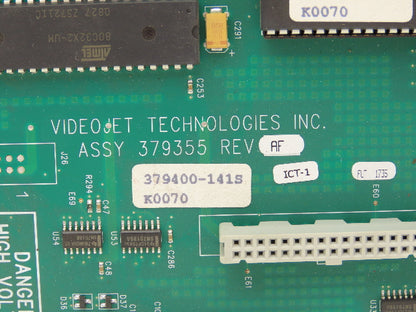 VideoJet 379400-141s Excel Ink Jet Control Panel Motherboard PCB *No 9V Battery*