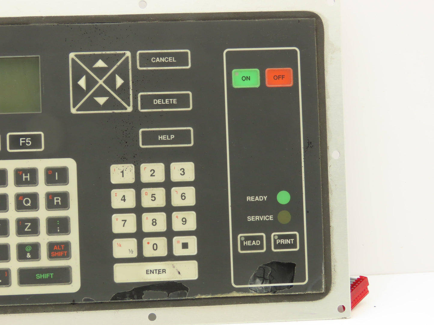 VideoJet Excel 356164 Ink Jet Printer Keyboard Interface Panel LCD Display