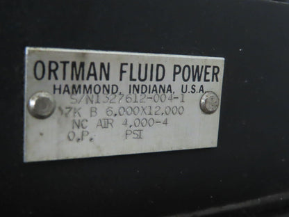 Ortman Fluid Power 7K Series Pneumatic Air Cylinder 6" Bore 12" Stroke 4" Rod