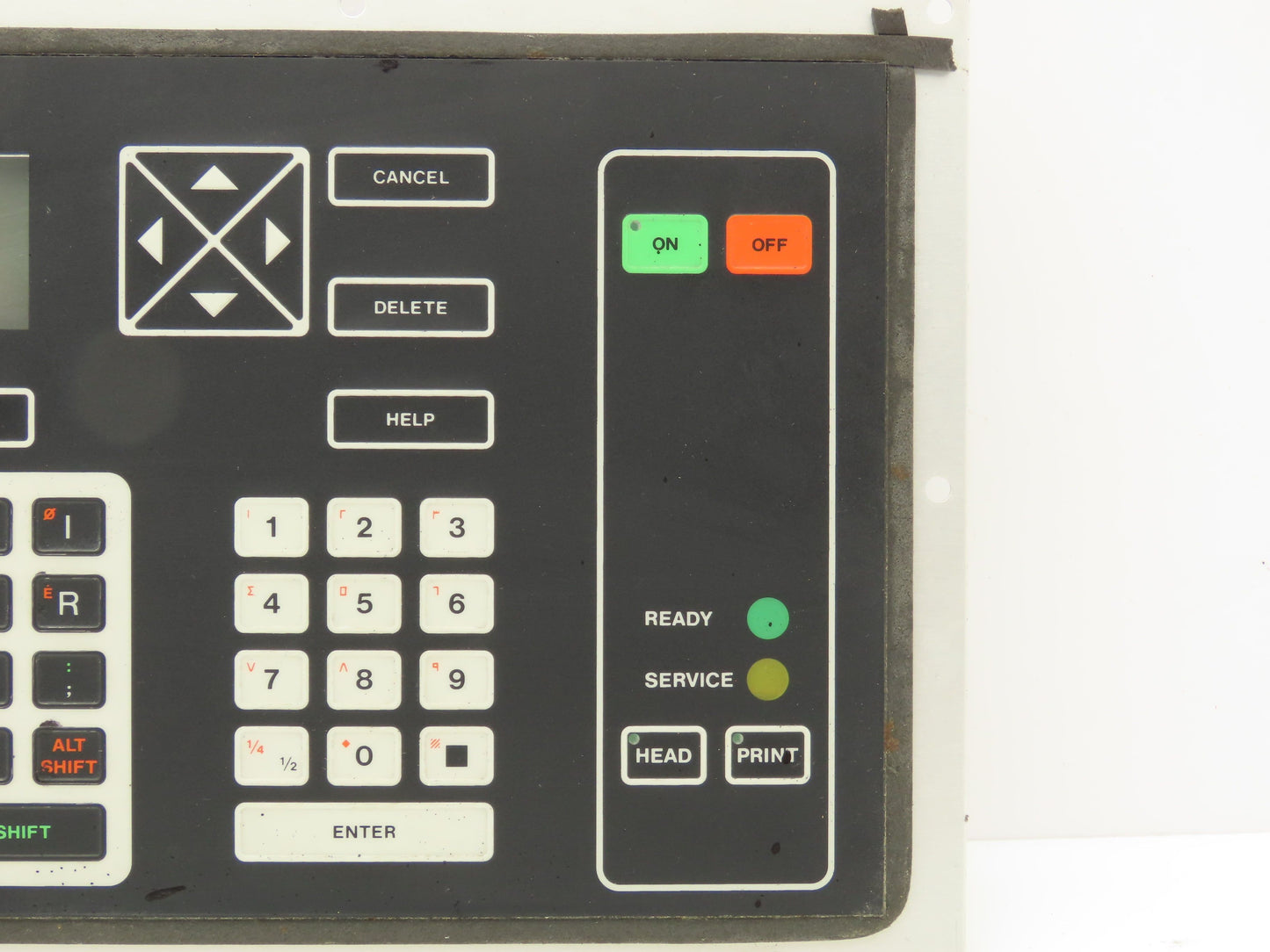 VideoJet Excel Ink Jet Printer Keyboard Interface Panel LCD Display