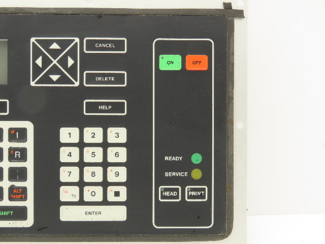 VideoJet Excel Ink Jet Printer Keyboard Interface Panel LCD Display