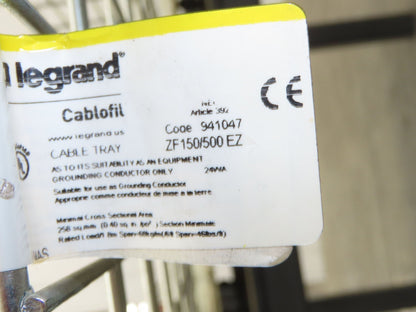 Legrand ZF150/500EZ Cablofil Cable Tray 6" x 20" x 10' Electro Galvanized
