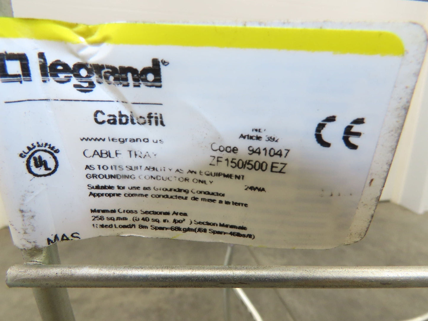 Legrand ZF150/500EZ Cablofil Cable Tray 6" x 20" x 10' Galvanized Lot of 2