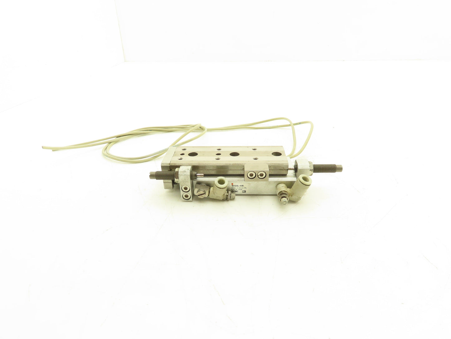 SMC MXQ12L-50B Pneumatic Air Slide Table Cylinder w/Shocks 12mm Bore 50mm Stroke