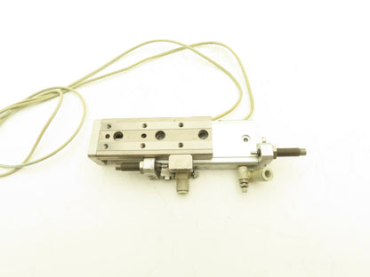 SMC MXQ12L-50B Pneumatic Air Slide Table Cylinder w/Shocks 12mm Bore 50mm Stroke