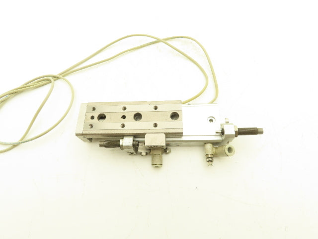 SMC MXQ12L-50B Pneumatic Air Slide Table Cylinder w/Shocks 12mm Bore 50mm Stroke