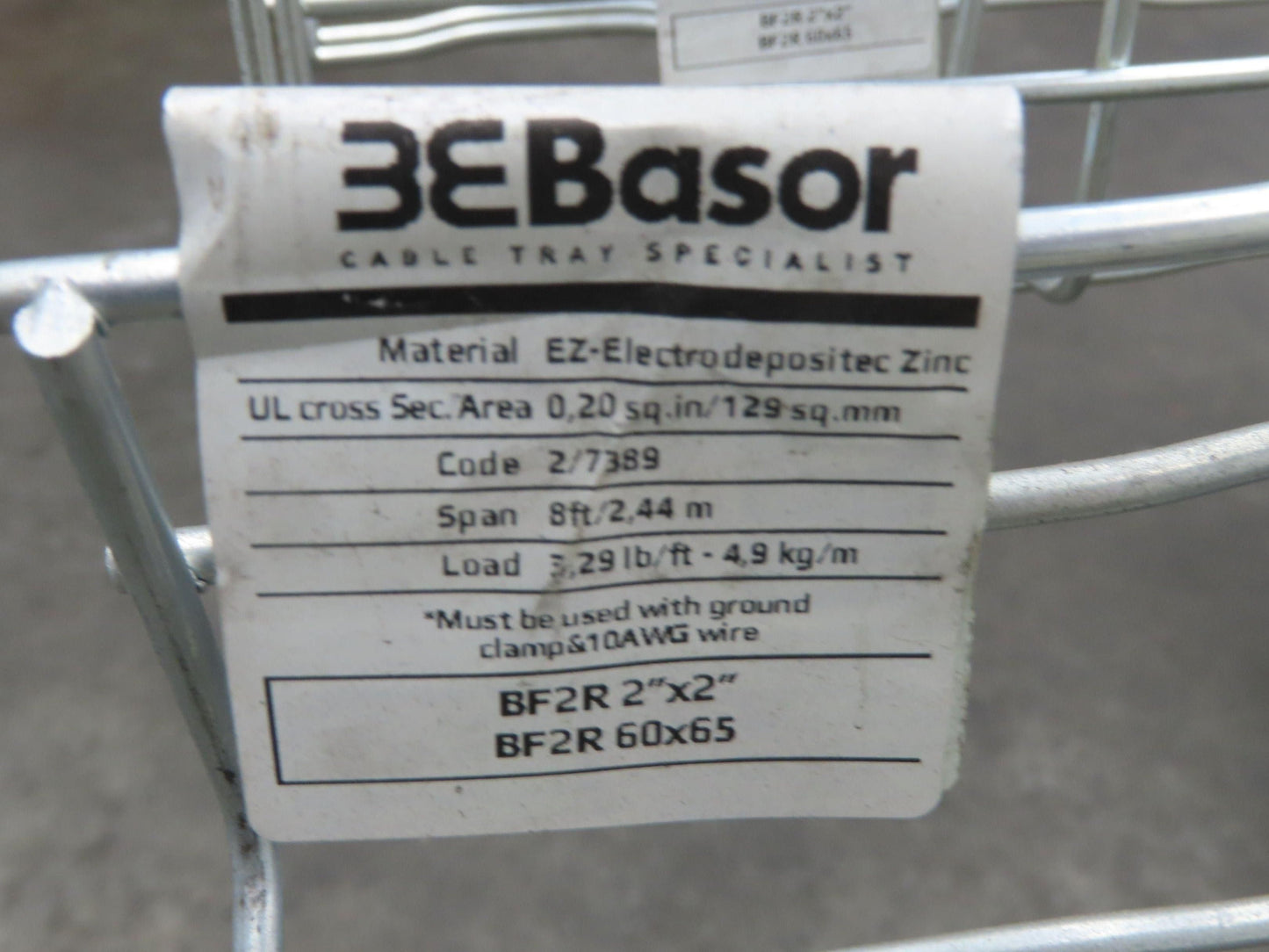 3E Basor BF2R 2X2 Cable Tray 2"x2"x10' Cable Management Galvanized Wire Lot of 6