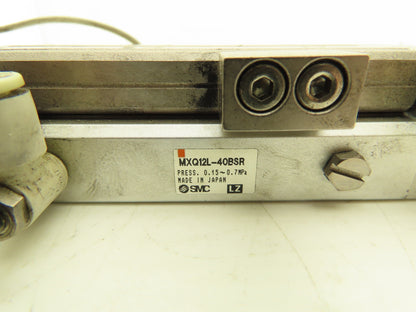 SMC MXQ12L-40BSR Pneumatic Air Slide Table Cylinder End Lock 12mm x 40mm Stroke