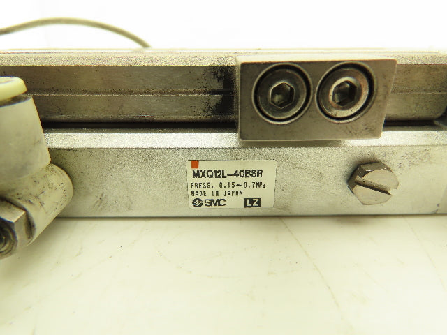SMC MXQ12L-40BSR Pneumatic Air Slide Table Cylinder End Lock 12mm x 40mm Stroke