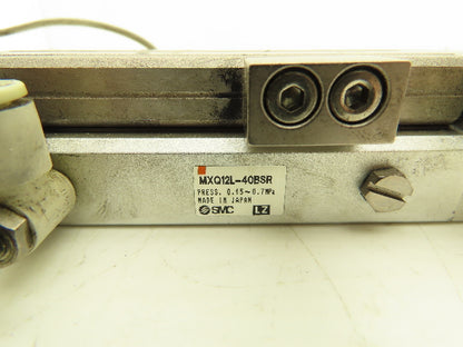 SMC MXQ12L-40BSR Pneumatic Air Slide Table Cylinder End Lock 12mm x 40mm Stroke