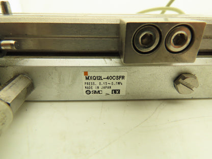 SMC MXQ12L-40CSFR Pneumatic Air Slide Table Cylinder End Lock 12mm x 40mm Stroke