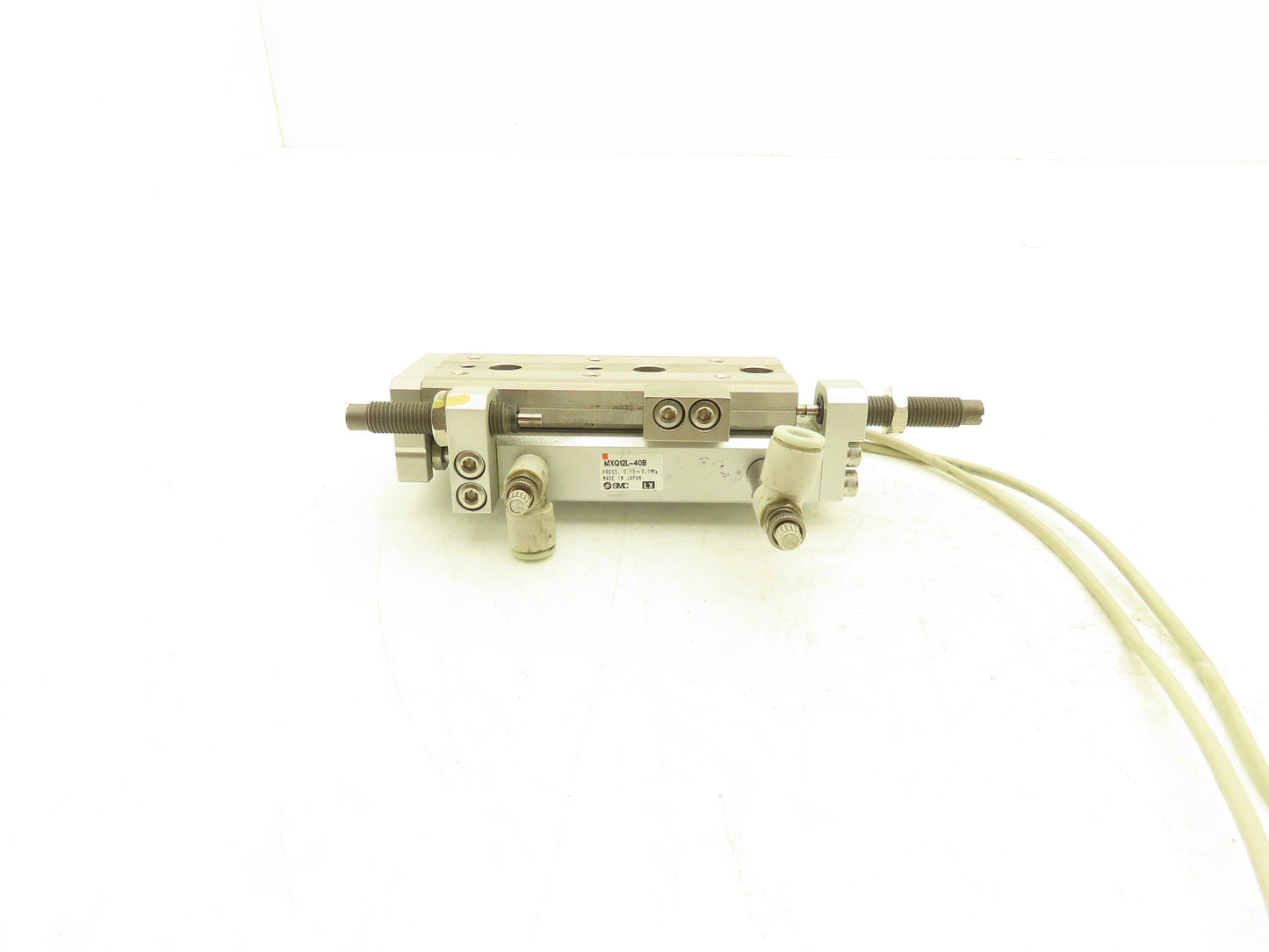 SMC MXQ12L-40B Pneumatic Air Slide Table Cylinder w/Shocks 12mm Bore 40mm Stroke