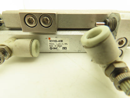 SMC MXQ12-40B Pneumatic Air Slide Table Cylinder w/Shocks 12mm Bore 40mm Stroke