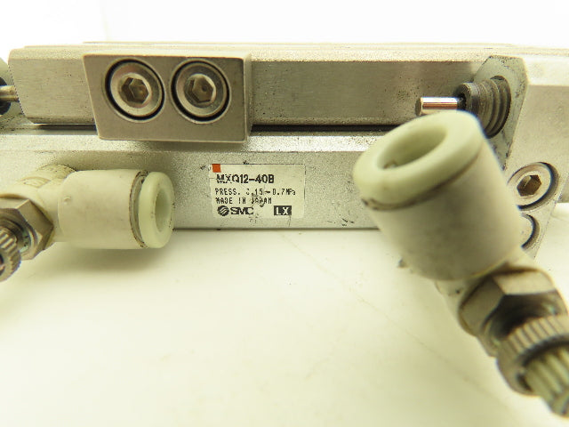 SMC MXQ12-40B Pneumatic Air Slide Table Cylinder w/Shocks 12mm Bore 40mm Stroke