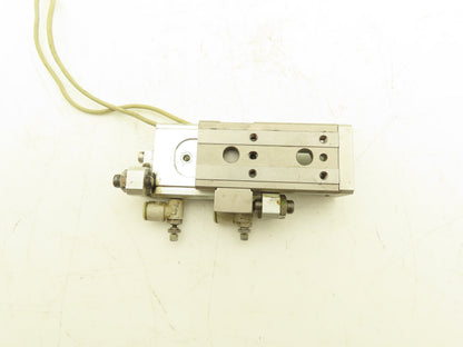 SMC MXQ12-30CSR Pneumatic Air Slide Table Cylinder w/Stops 12mm x 30mm Stroke