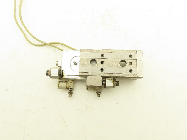 SMC MXQ12-30CSR Pneumatic Air Slide Table Cylinder w/Stops 12mm x 30mm Stroke