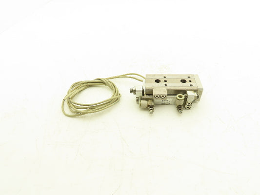 SMC MXQ12-30CSR Pneumatic Air Slide Table Cylinder w/Stops 12mm x 30mm Stroke