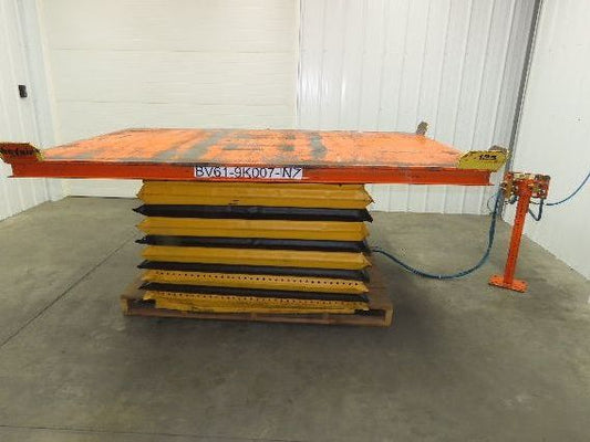 Air Pneumatic Scissor Lift Table 4000lb Cap 64x98" Swivel Top 24" Travel