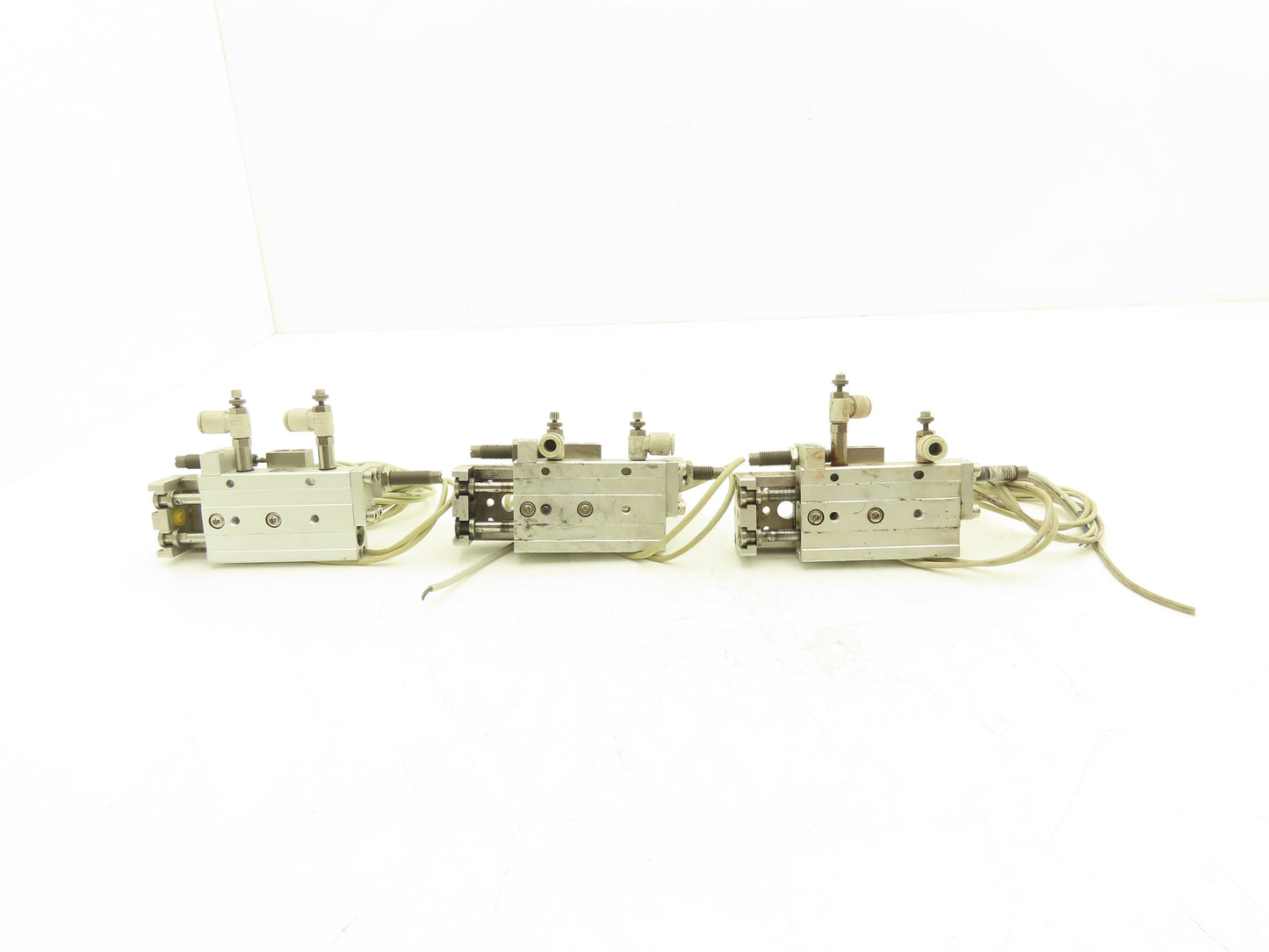 SMC MXQ12L-30B Pneumatic Air Slide Table Cylinder w/Shocks 30mm Stroke  Lot of 3