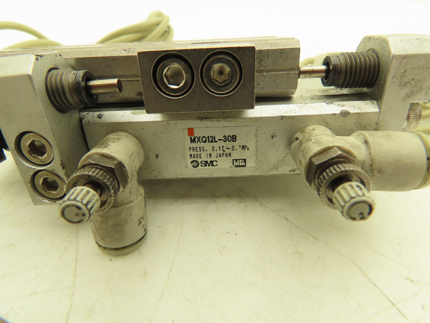 SMC MXQ12L-30B Pneumatic Air Slide Table Cylinder w/Shocks 30mm Stroke  Lot of 3