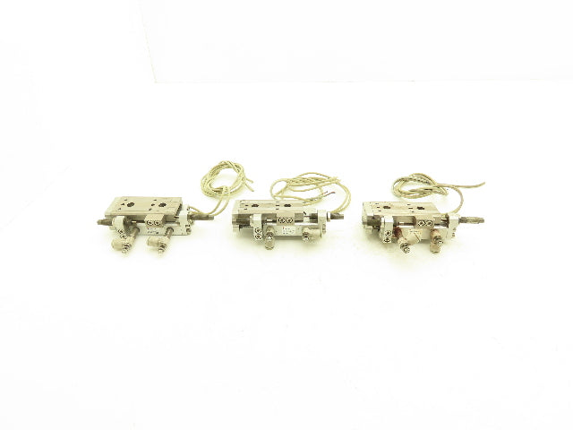 SMC MXQ12L-30B Pneumatic Air Slide Table Cylinder w/Shocks 30mm Stroke  Lot of 3