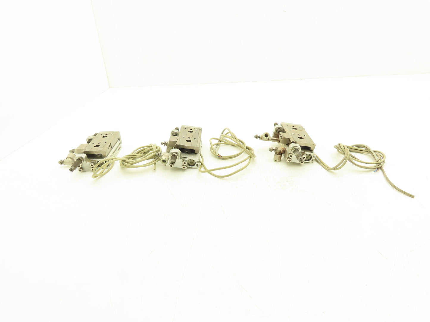 SMC MXQ12L-30B Pneumatic Air Slide Table Cylinder w/Shocks 30mm Stroke  Lot of 3