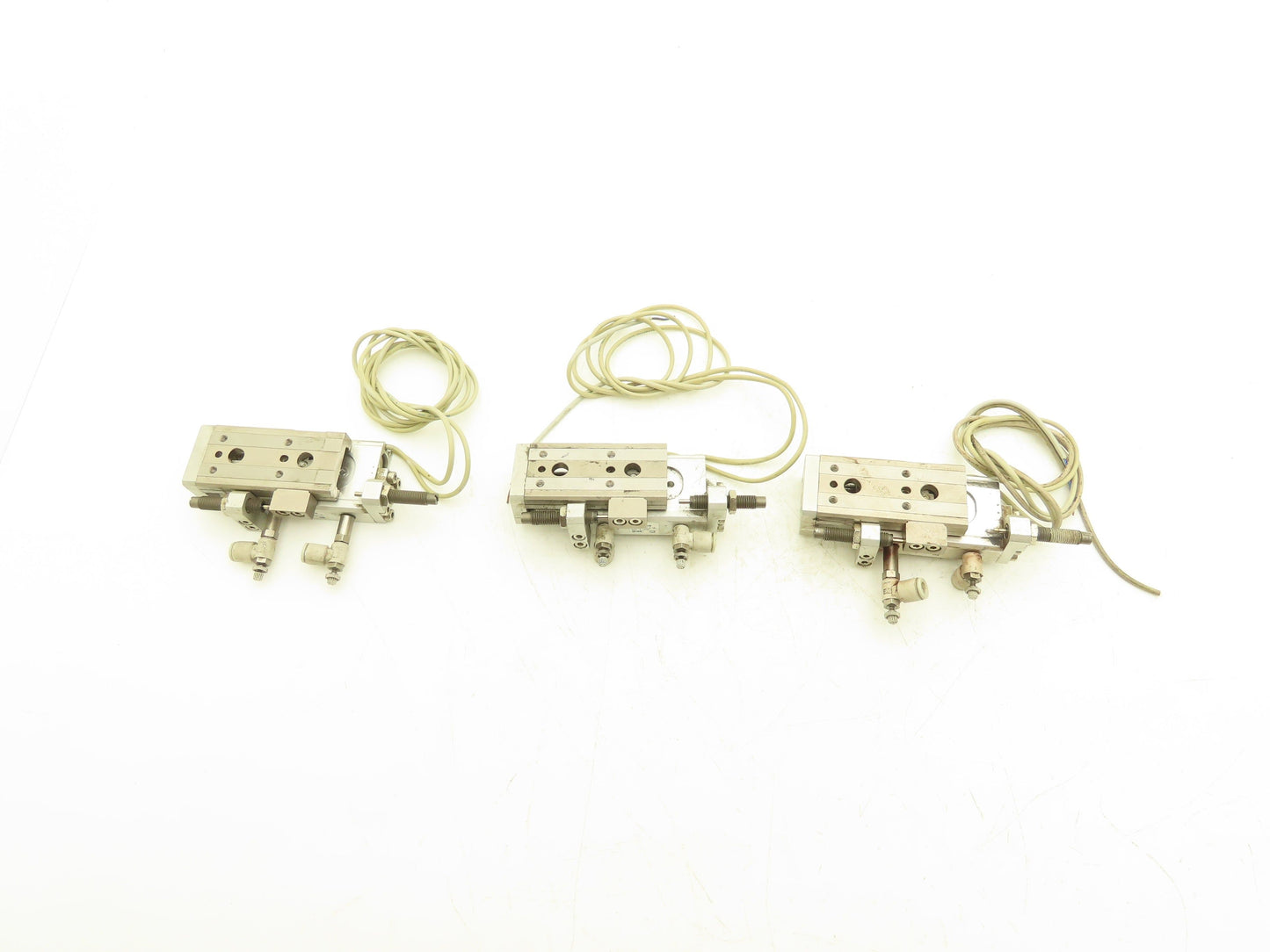 SMC MXQ12L-30B Pneumatic Air Slide Table Cylinder w/Shocks 30mm Stroke  Lot of 3