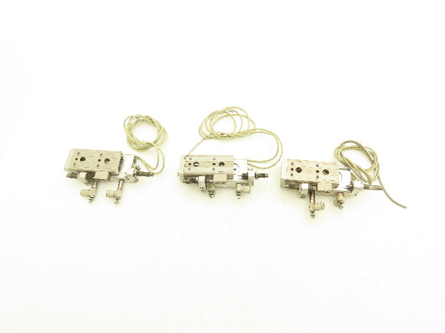 SMC MXQ12L-30B Pneumatic Air Slide Table Cylinder w/Shocks 30mm Stroke  Lot of 3