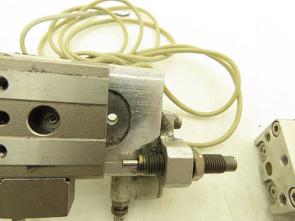 SMC MXQ12L-30B Pneumatic Air Slide Table Cylinder w/Shocks 30mm Stroke  Lot of 3