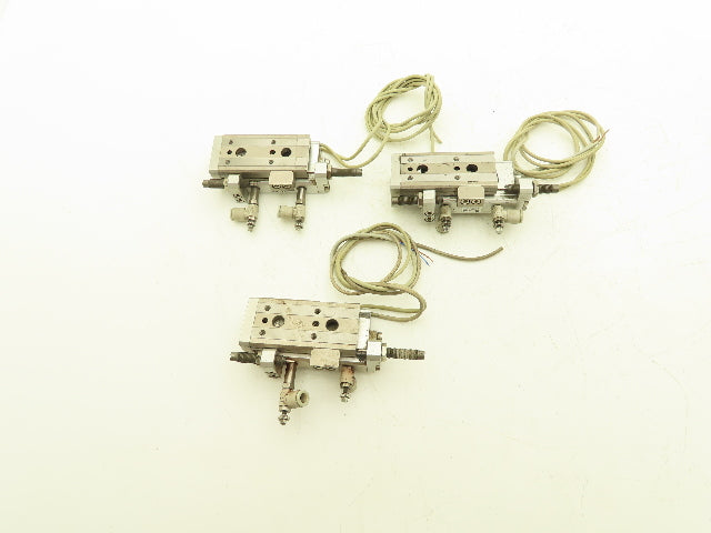SMC MXQ12L-30B Pneumatic Air Slide Table Cylinder w/Shocks 30mm Stroke  Lot of 3