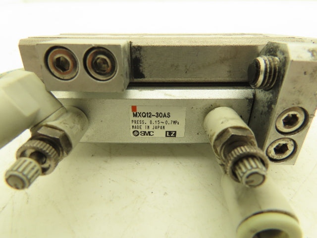 SMC MXQ12-30AS Pneumatic Air Slide Table Cylinder w/Stop 12mm Bore 30mm Stroke