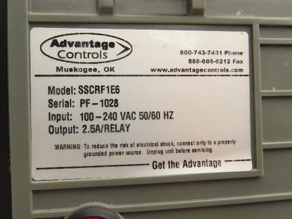Advantage Controls SSCRF1E6 Water Treatment Controller 5 Relay Output 120VAC 1PH