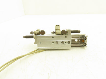 SMC MXQ8-40B Pneumatic Air Slide Table Cylinder w/Shocks 8mm Bore 40mm Stroke