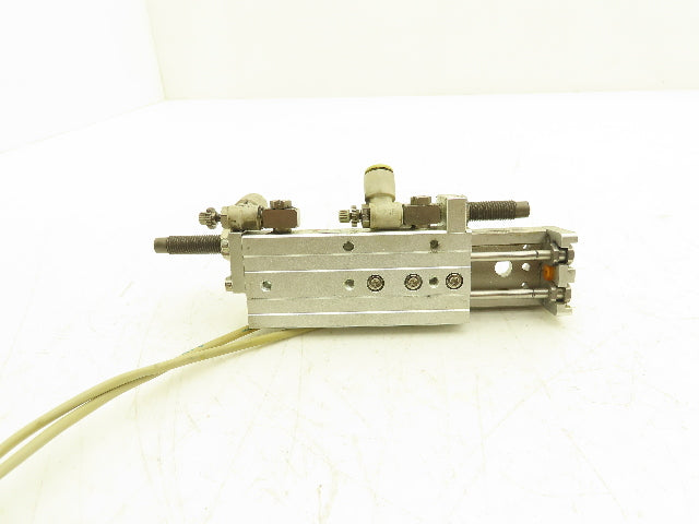 SMC MXQ8-40B Pneumatic Air Slide Table Cylinder w/Shocks 8mm Bore 40mm Stroke