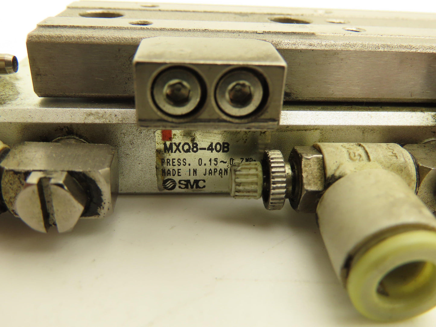 SMC MXQ8-40B Pneumatic Air Slide Table Cylinder w/Shocks 8mm Bore 40mm Stroke