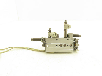 SMC MXQ8-30B Pneumatic Air Slide Table Cylinder w/Shocks 8mm Bore 30mm Stroke