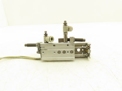 SMC MXQ8-30B Pneumatic Air Slide Table Cylinder w/Shocks 8mm Bore 30mm Stroke