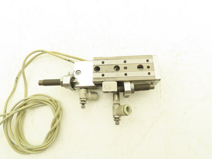 SMC MXQ8-30B Pneumatic Air Slide Table Cylinder w/Shocks 8mm Bore 30mm Stroke