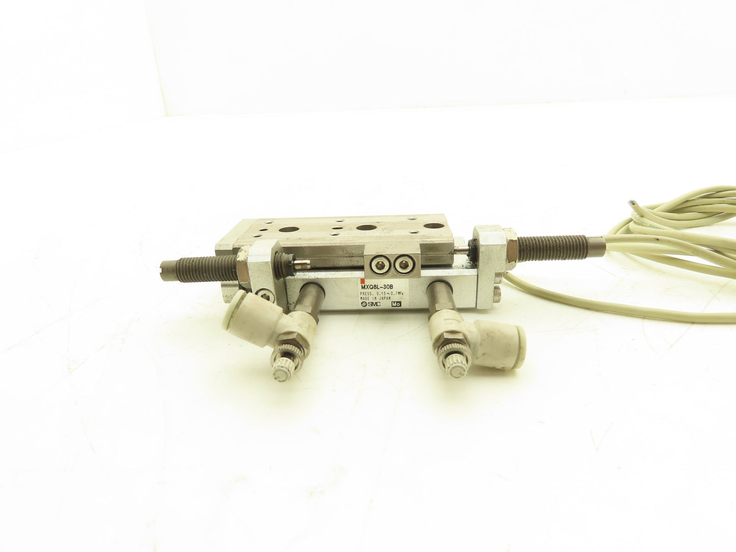 SMC MXQ8L-30B Pneumatic Air Slide Table Cylinder w/Shocks 8mm Bore 30mm Stroke